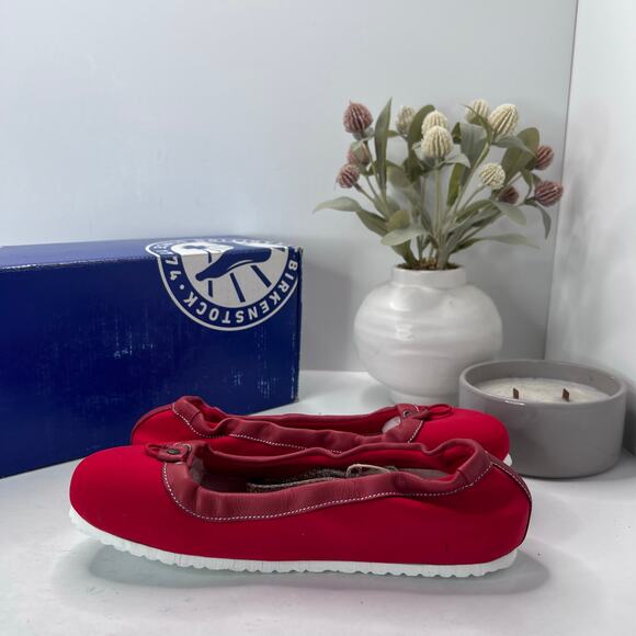 Birkenstock Ponca Slip On Flats Shoes Red Women’s 7 EU 38 NWB Narrow Fit - Picture 6 of 10